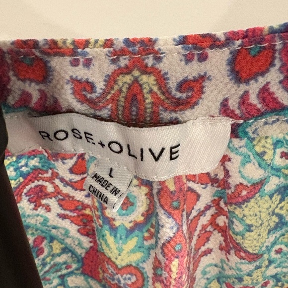 Rose & Olive Multicolor Paisley Top - Picture 3 of 3